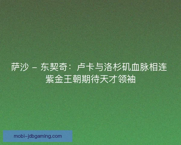 萨沙 - 东契奇：卢卡与洛杉矶血脉相连 紫金王朝期待天才领袖